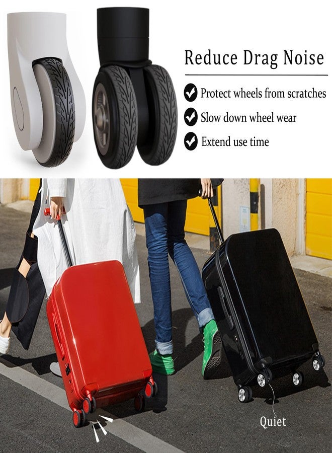 Ceoyiler Luggage Wheel Covers Luggage Wheel Protector 8 Pcs Silent Noise Reduction Shock Absorbing Caster Cover for Carry-on Luggage with Wheels (Black) - Image 4